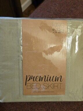 New! Sage Green King Bed Skirt By IenJoy